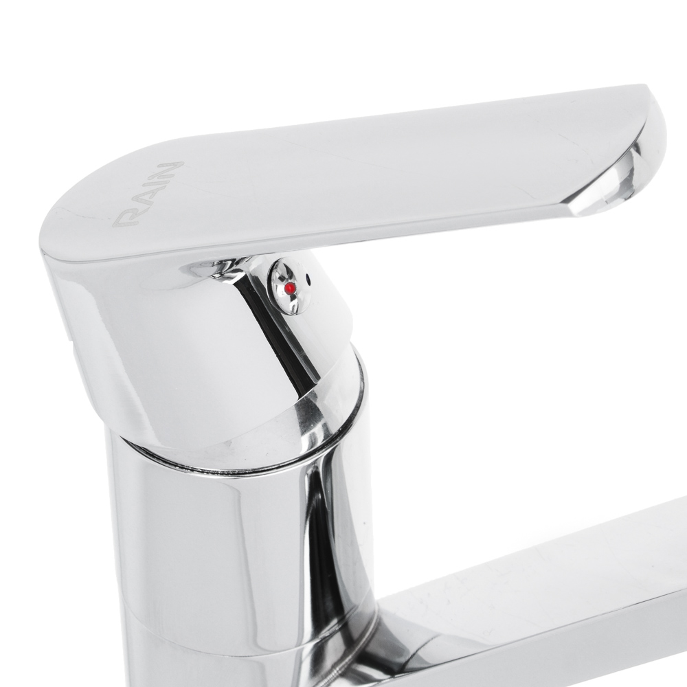 RAIN Смеситель для кухни Гранат, длинный плоский излив, картридж 40мм, гайка, латунь, хром, арт.№ 561-315