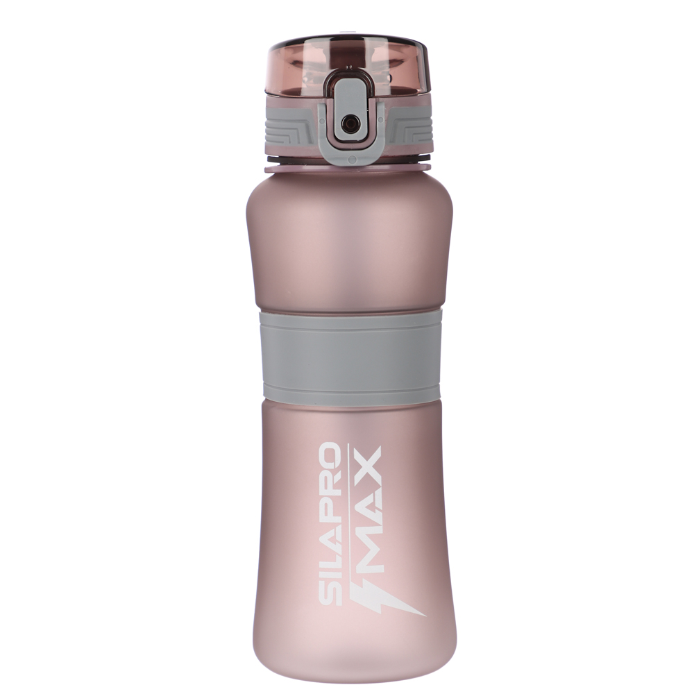 SILAPRO MAX Бутылка спортивная с замком, ELDERBERRY-ULTIMATE GREY, 600мл, РС, силикон, арт.№ 088-081