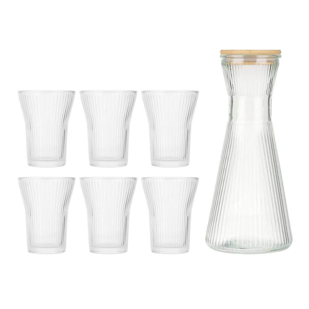 SATOSHI Набор Кувшин 1,8л, 6 стаканов 200мл, стекло, бамбук, арт.№ 850-270