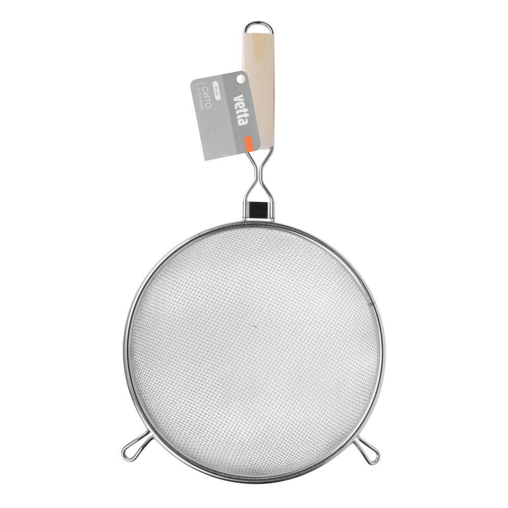 VETTA Ретро Сито с ободом и ручкой 21см, двойная сеть, нерж.сталь, арт.№ 886-051