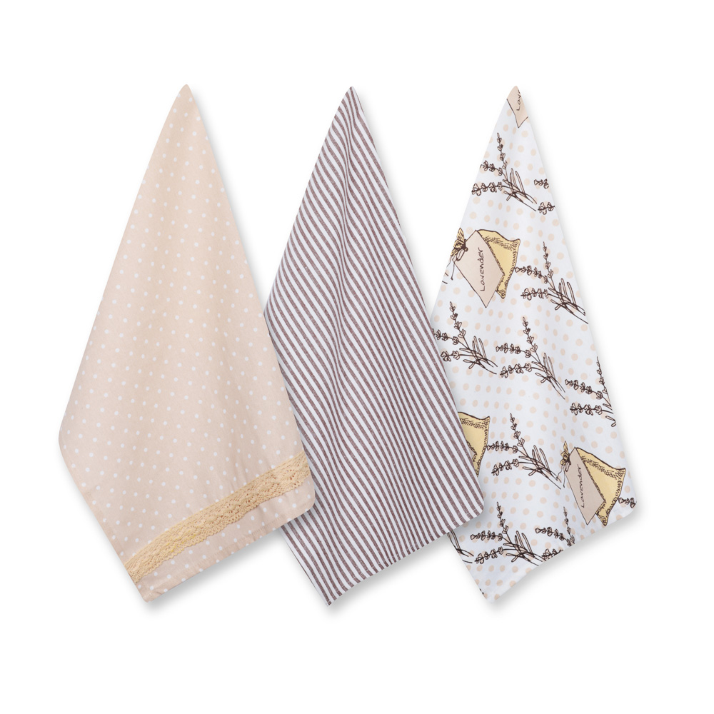 PROVANCE Комплект полотенец кухонных 3шт, 100% хлопок, 40х60см, арт.№ 434-098