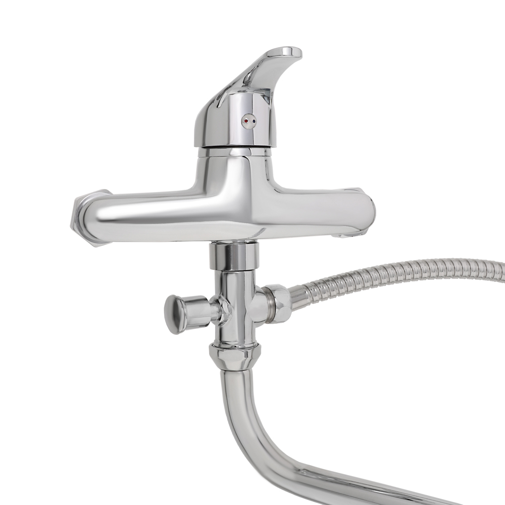 СоюзКран Смеситель для ванны с душем, круглый излив 30см, кер. картридж 35мм, хром, цинк, SK08-S102, арт.№ 566-383