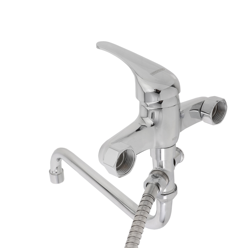 СоюзКран Смеситель для ванны с душем, круглый излив 30см, кер. картридж 35мм, хром, цинк, SK08-S102, арт.№ 566-383