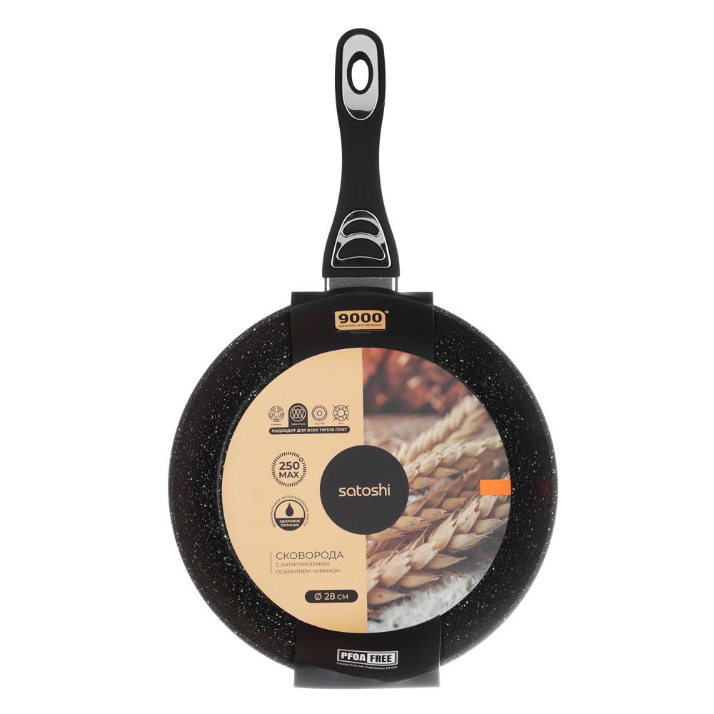 SATOSHI Танто Сковорода литая d28см, антипригарное покрытие Мрамор, индукция, арт.№ 846-388