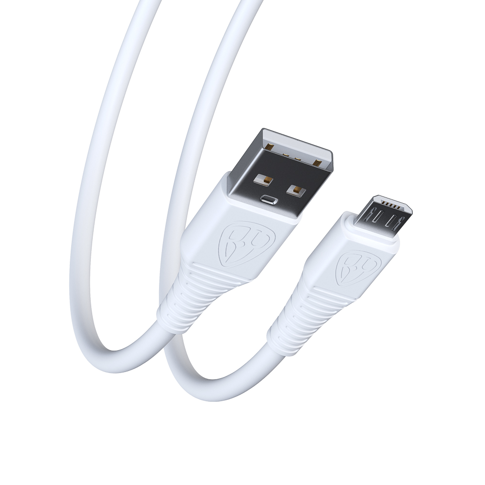 Кабель для зарядки USB(A)-microUSB BY Классик, 1м, 3A, белый, арт.№ 931-230