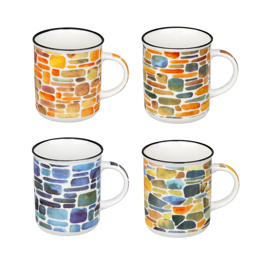 Кружка 320мл, фарфор, "Эскиз", 4 дизайна, арт.№ 806-110