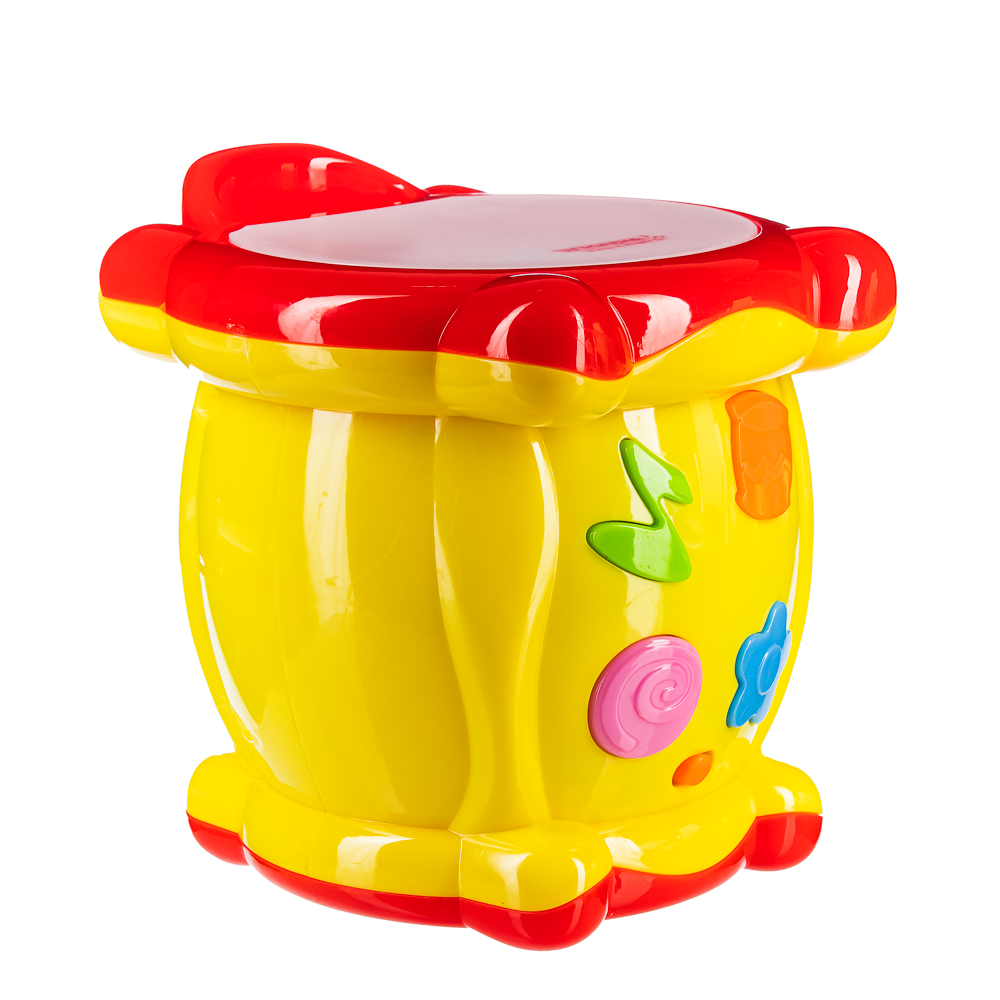 ИГРОЛЕНД Игрушка интерактивная "Барабан", свет, звук, 3хАА, ABS, 17х21х18см, арт.№ 889-073