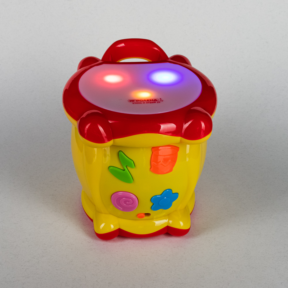 ИГРОЛЕНД Игрушка интерактивная "Барабан", свет, звук, 3хАА, ABS, 17х21х18см, арт.№ 889-073