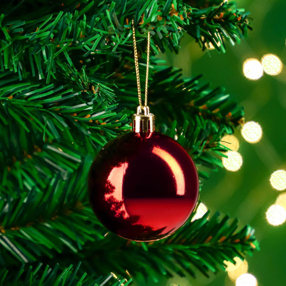 СНОУ БУМ Набор шаров 6шт 6см пластик, красный, арт.№ 372-536