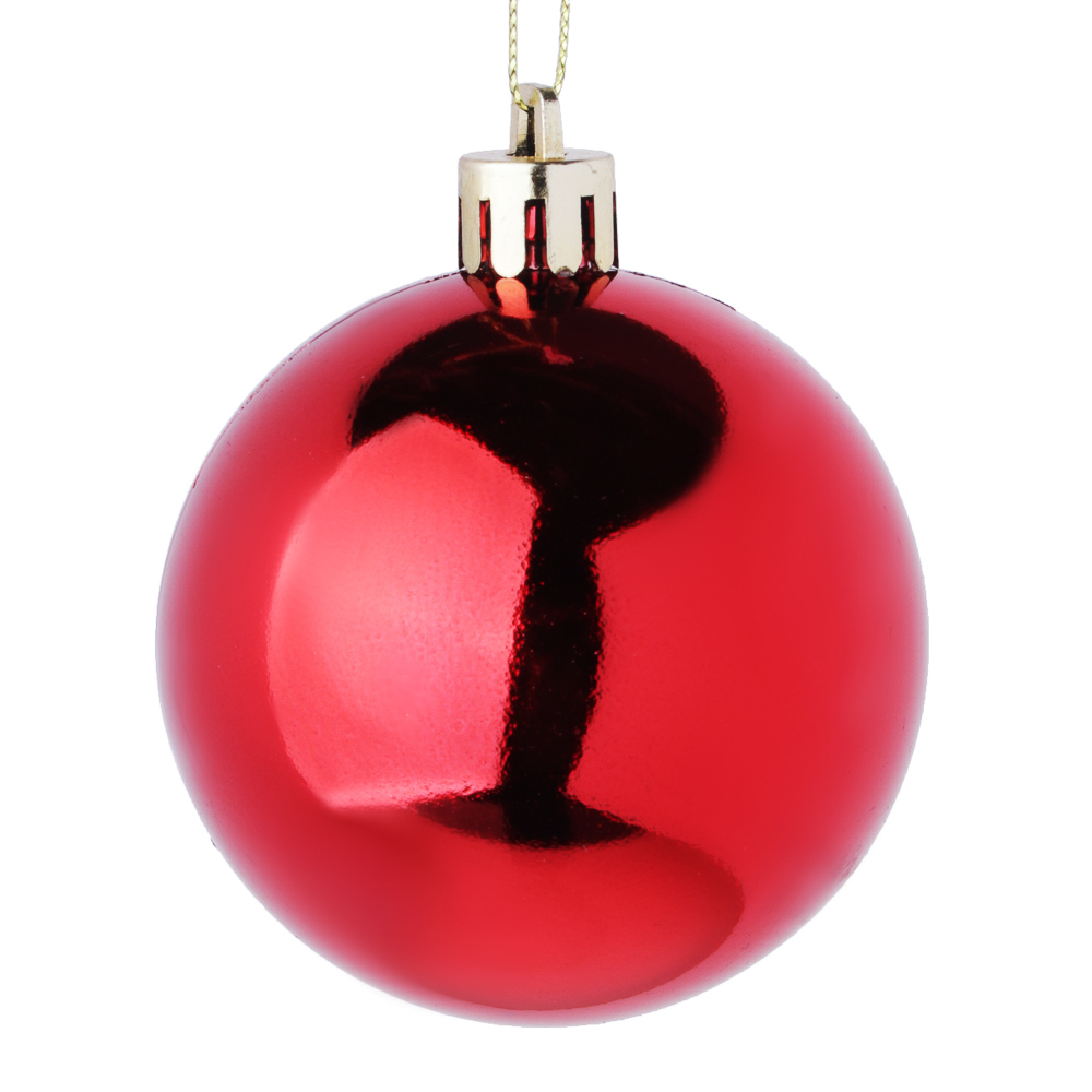 СНОУ БУМ Набор шаров 6шт 6см пластик, красный, арт.№ 372-536