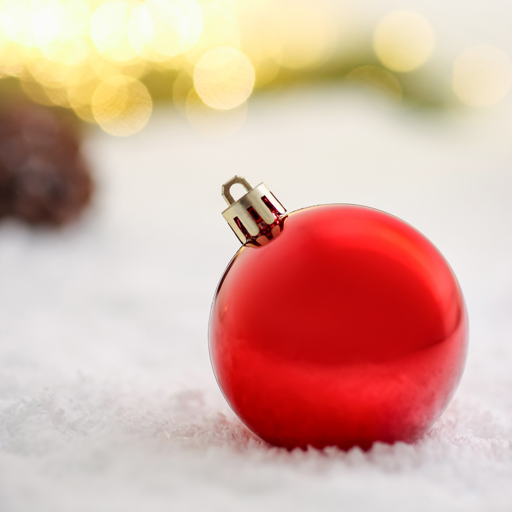 СНОУ БУМ Набор шаров 6шт 6см пластик, красный, арт.№ 372-536