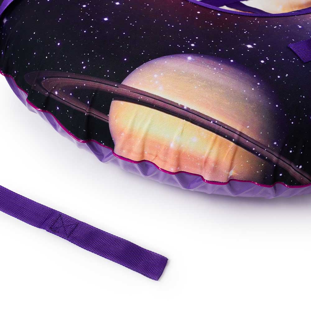 BY Вселенная Сноутьюб с сиденьем неоновый, d100см, оксфорд 600D, резина R16, ПВХ, 2хАА, 3 режима, арт.№ 112-044