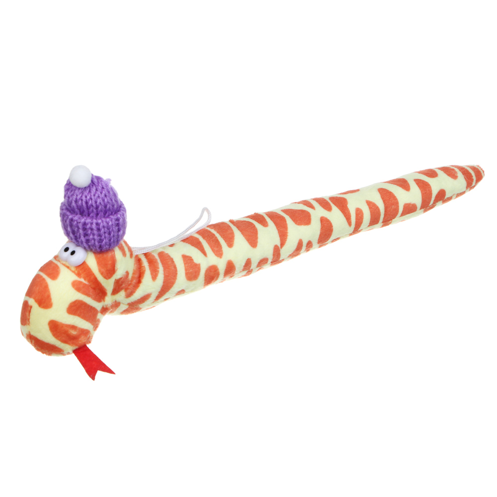 СНОУ БУМ Сувенир мягкий змейка, полиэстер, 28 см, 4 дизайна, арт.№ 394-016