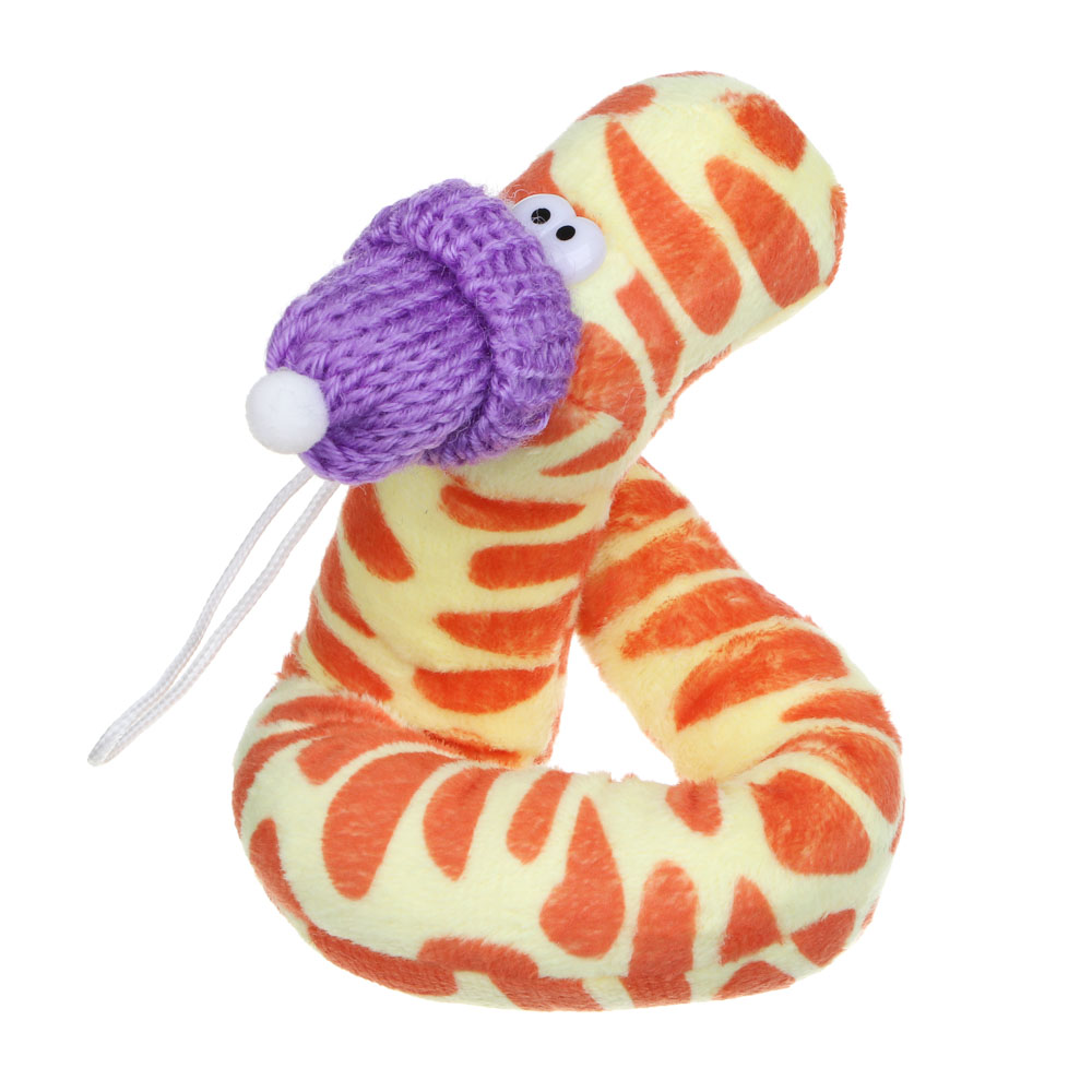 СНОУ БУМ Сувенир мягкий змейка, полиэстер, 28 см, 4 дизайна, арт.№ 394-016