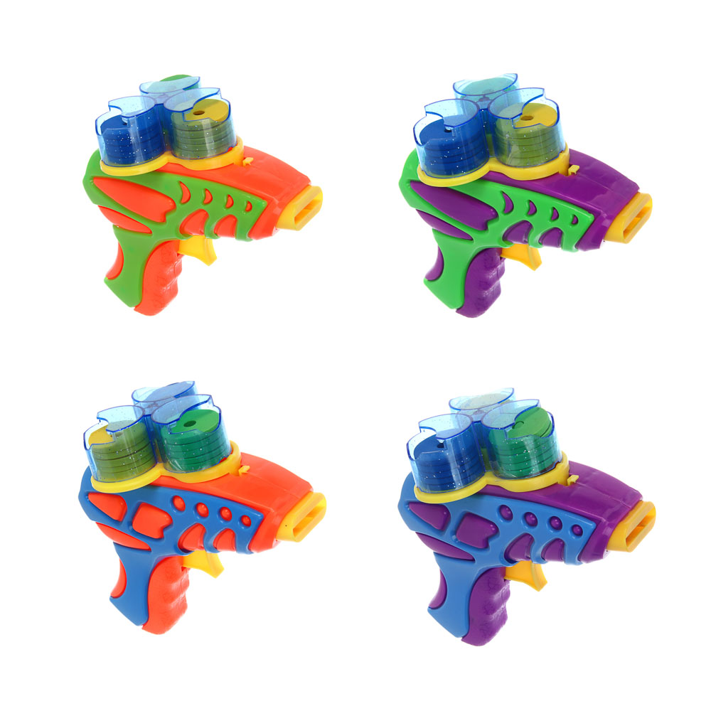 ИГРОЛЕНД Пистолет стреляющий дисками, PP, ABS, 4 дизайна, 16х3,5х21,5 см, арт.№ 261-798