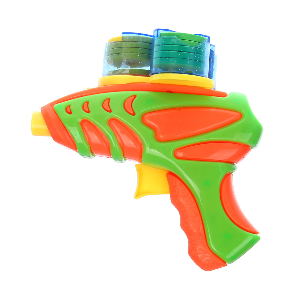 ИГРОЛЕНД Пистолет стреляющий дисками, PP, ABS, 4 дизайна, 16х3,5х21,5 см, арт.№ 261-798
