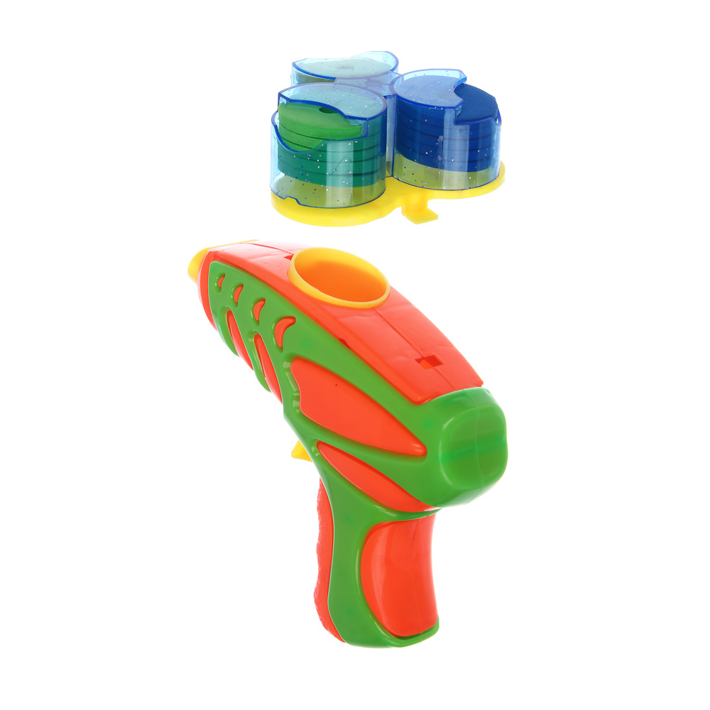 ИГРОЛЕНД Пистолет стреляющий дисками, PP, ABS, 4 дизайна, 16х3,5х21,5 см, арт.№ 261-798