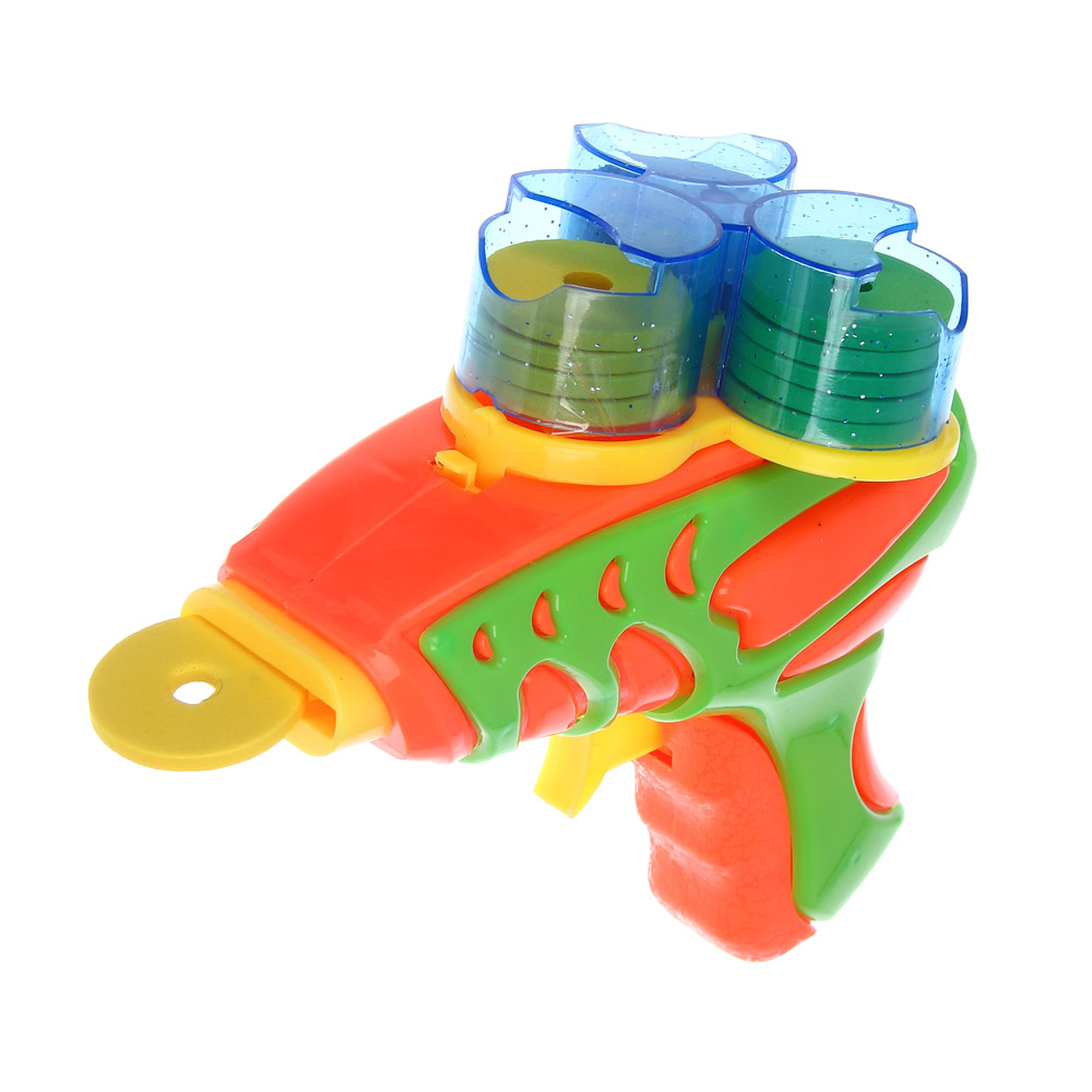 ИГРОЛЕНД Пистолет стреляющий дисками, PP, ABS, 4 дизайна, 16х3,5х21,5 см, арт.№ 261-798