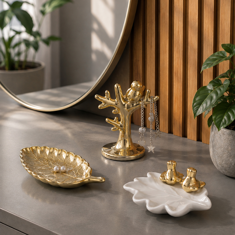 Подставка для мелочей тм LADECOR "Лист", 18x8,5 см, керамика, 2 цвета, арт.№ 504-972