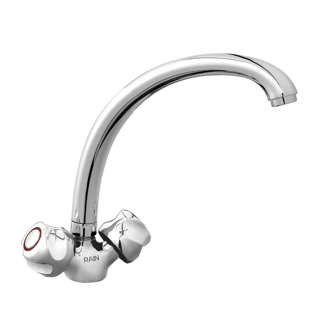 RAIN Смеситель для кухни Кварц, высокий излив, керам. кран-буксы 1/2, латунь, хром, арт.№ 561-326