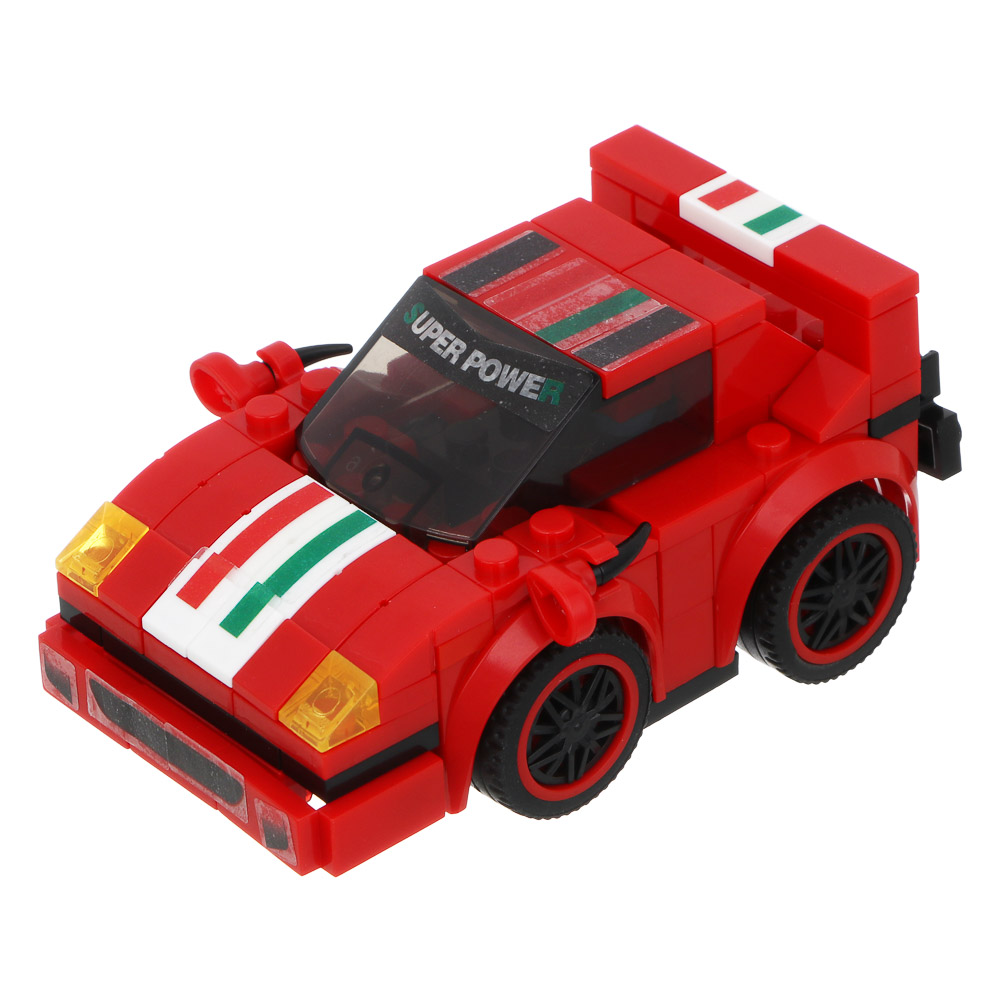 ИГРОЛЕНД Конструктор "Гоночные машинки", 117-123 дет., 21х4,3х15,5 см, ABS, 4 вида, арт.№ 265-678