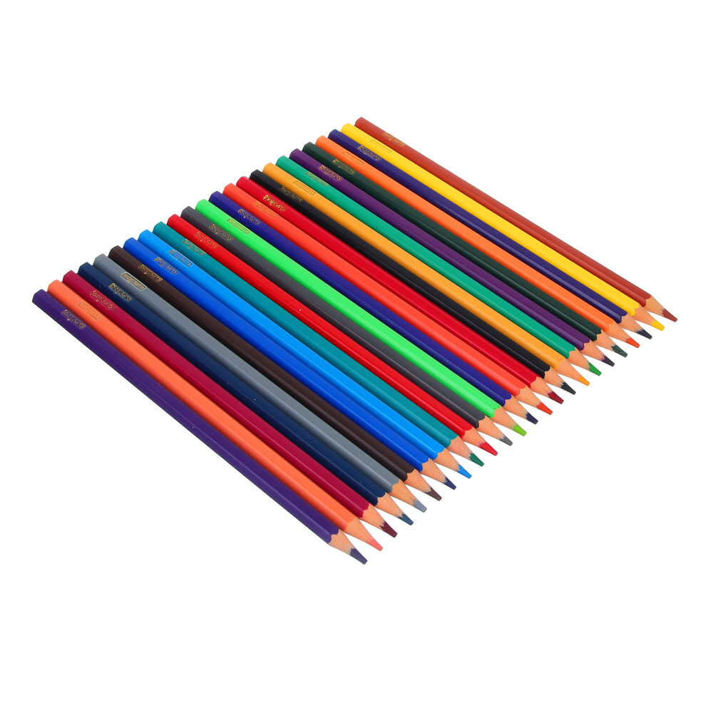 Карандаши 24цв. ClipStudio шестигранные заточ., грифель 2,5мм. пластик, в карт.кор. с подвесом, арт.№ 228-214