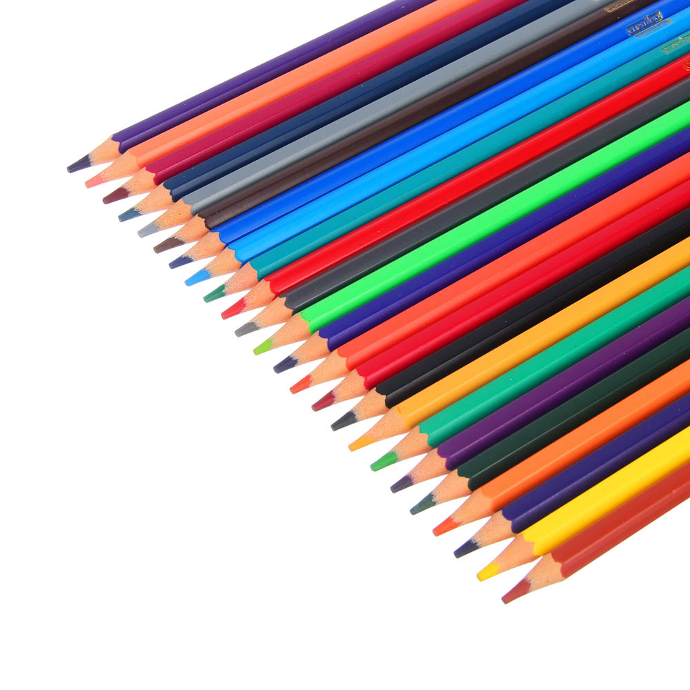 Карандаши 24цв. ClipStudio шестигранные заточ., грифель 2,5мм. пластик, в карт.кор. с подвесом, арт.№ 228-214