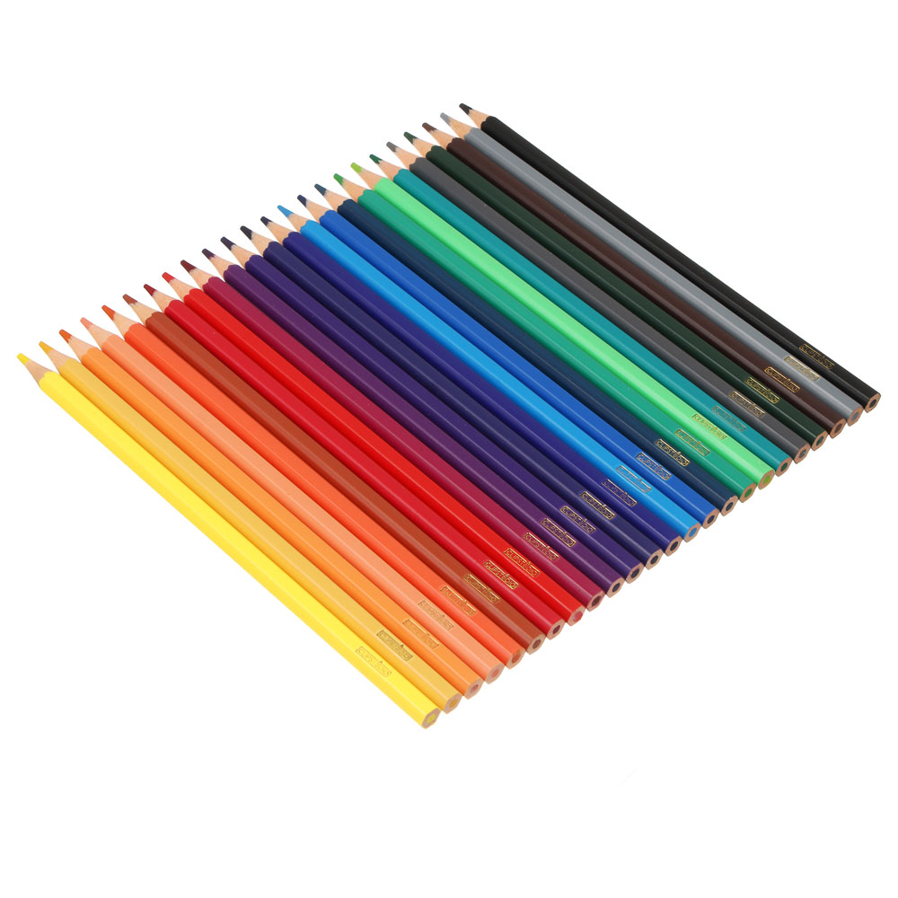 Карандаши 24цв. ClipStudio шестигранные заточ., грифель 2,5мм. пластик, в карт.кор. с подвесом, арт.№ 228-214