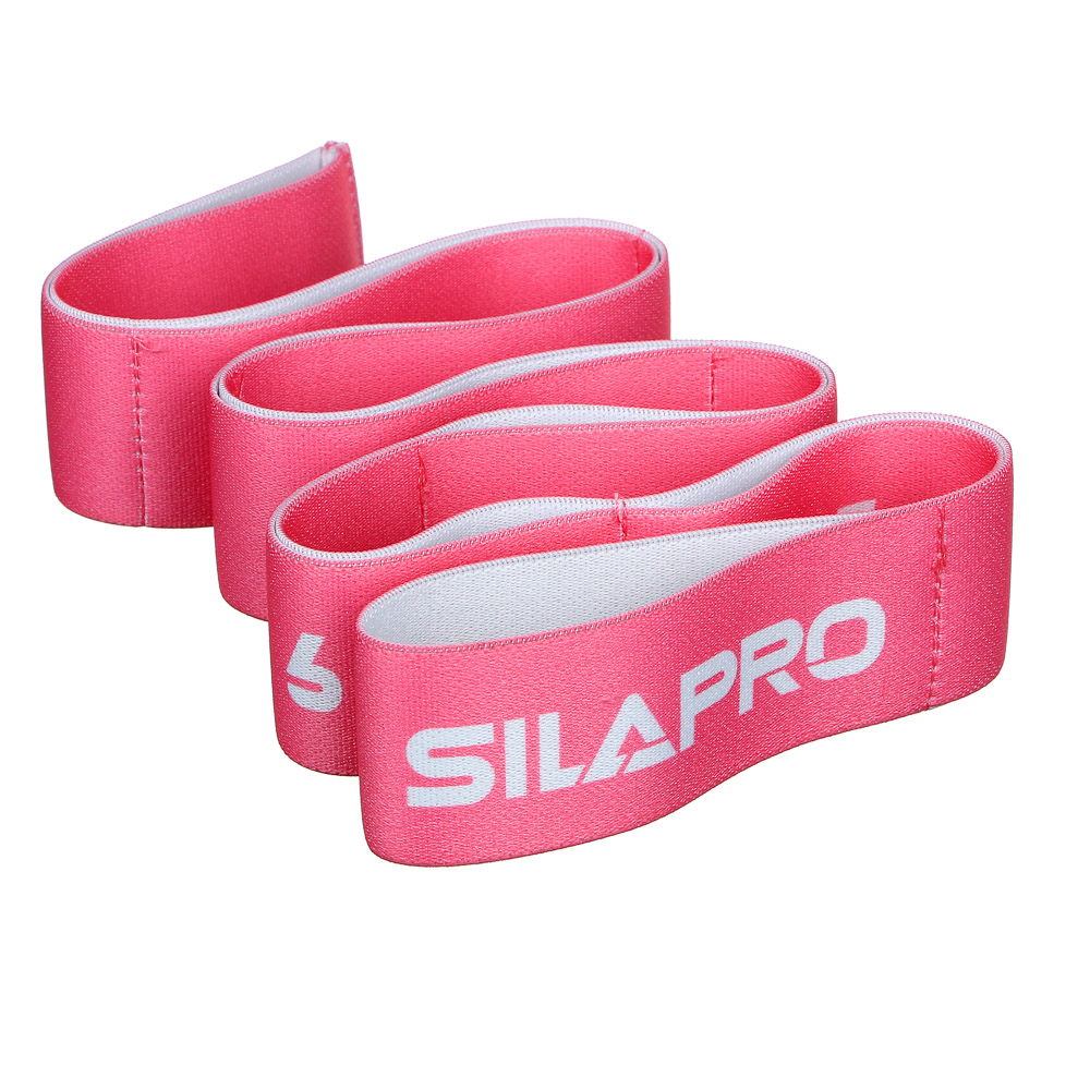 SILAPRO Эспандер-лента с 8 захватами для йоги, растяжки и пилатеса, 90x4см, сопр. 7-10кг, 2 цвета, арт.№ 093-012