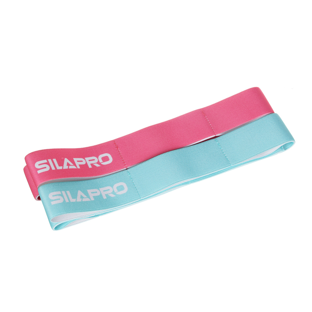 SILAPRO Эспандер-лента с 8 захватами для йоги, растяжки и пилатеса, 90x4см, сопр. 7-10кг, 2 цвета, арт.№ 093-012