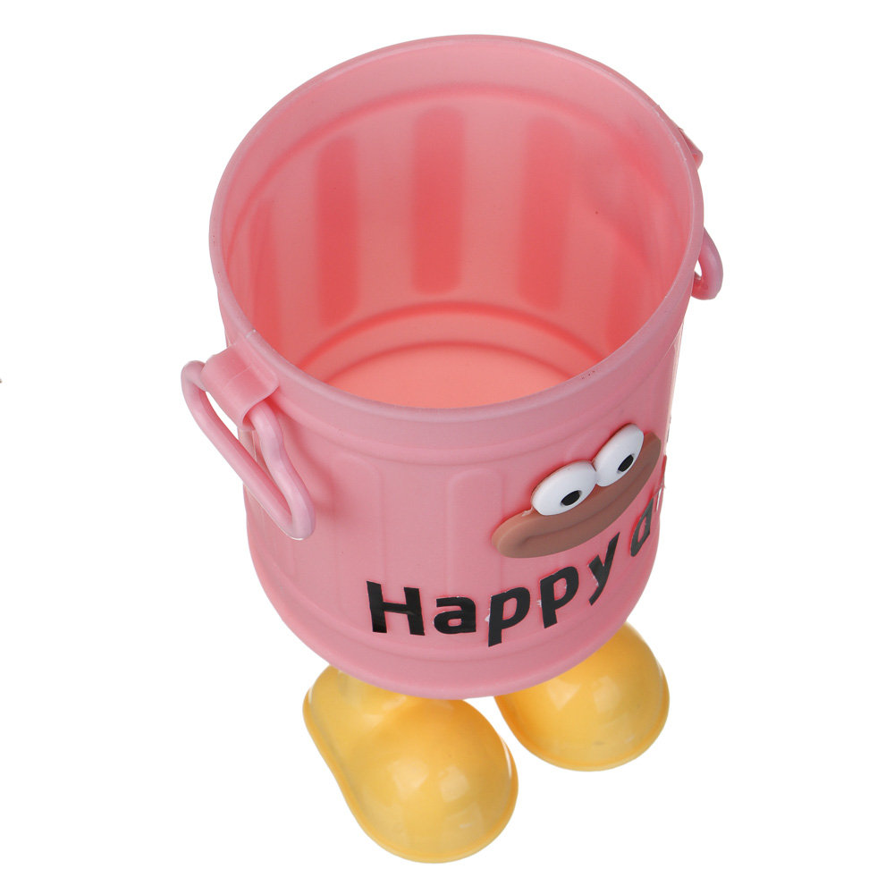 Подставка для ручек и карандашей с ножками, глазами и наклейками, 15x9см, пластик, 3 дизайна, арт.№ 595-018