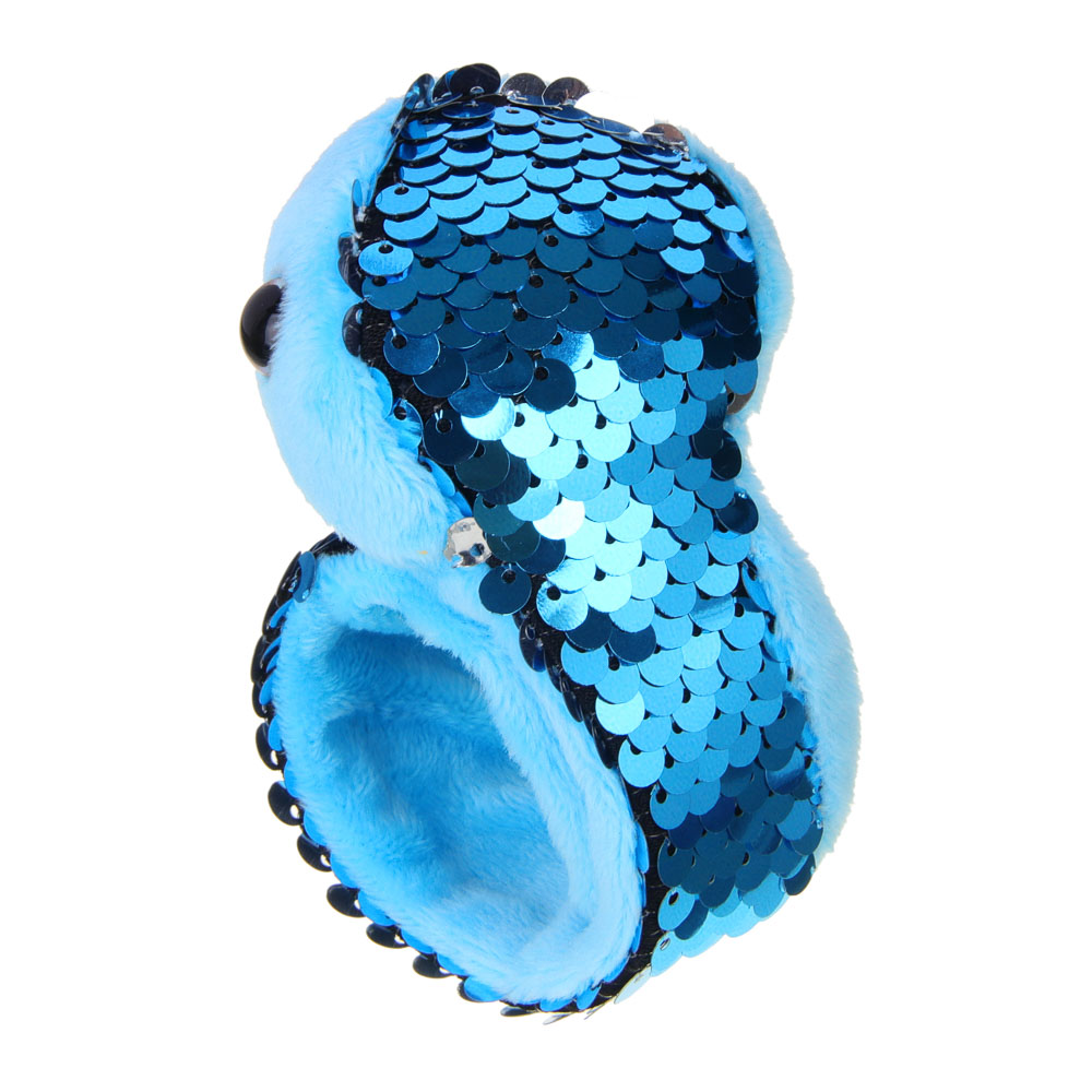 СНОУ БУМ Кляк-браслет с мягкой игрушкой, пластик, полиэстер, длина 24 см, 3 цвета, арт.№ 343-011