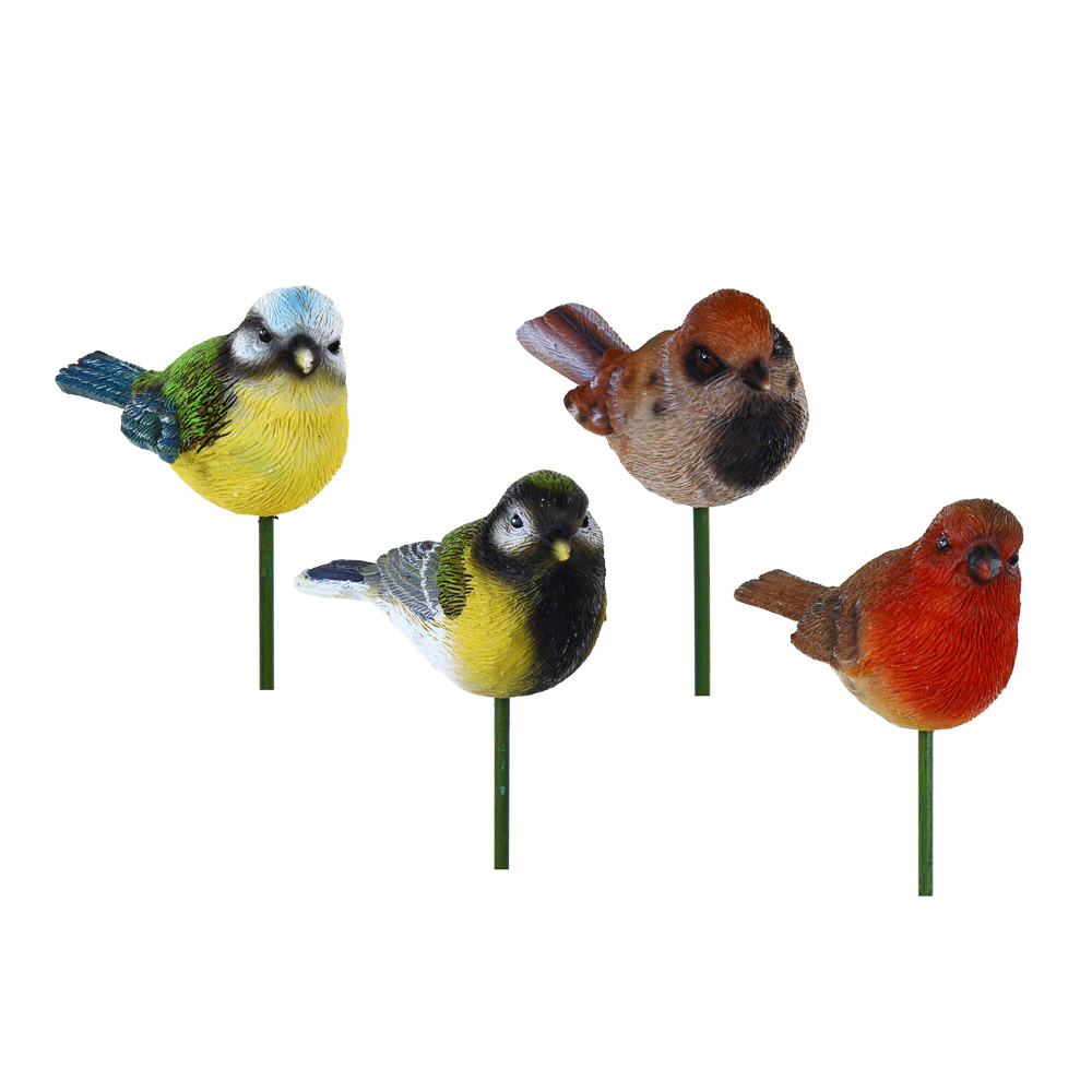 INBLOOM Декор садовый на стержне Птицы 40см 4 дизайна, полирезина/металл, арт.№ 153-162