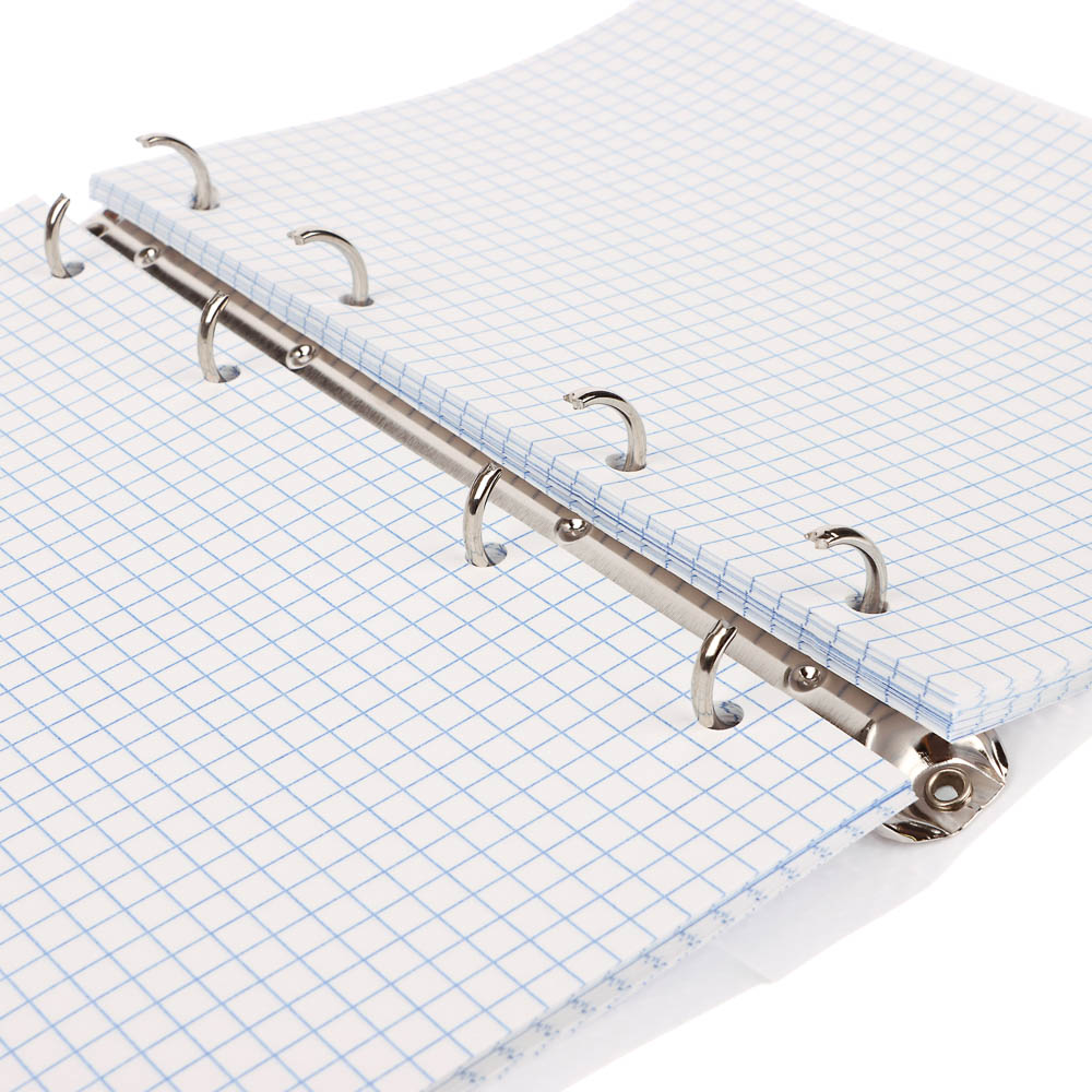 Тетрадь на кольцах А5, 80 л., клетка, обложка пластик, белый блок, микс, арт.№ 578-182