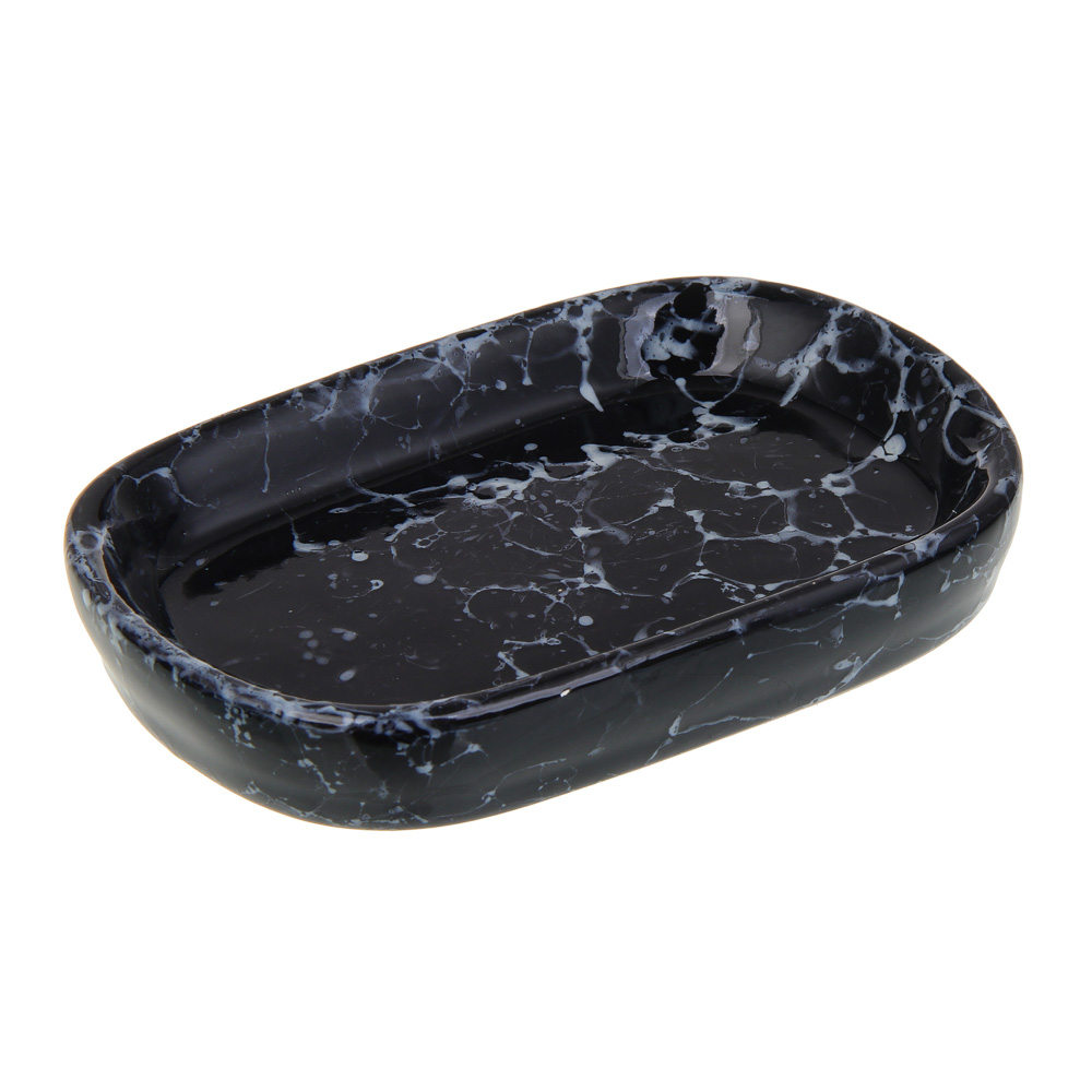 VETTA Мыльница, 13,5x9x2,5 см, керамика, "Космос", мрамор чёрный, арт.№ 463-494