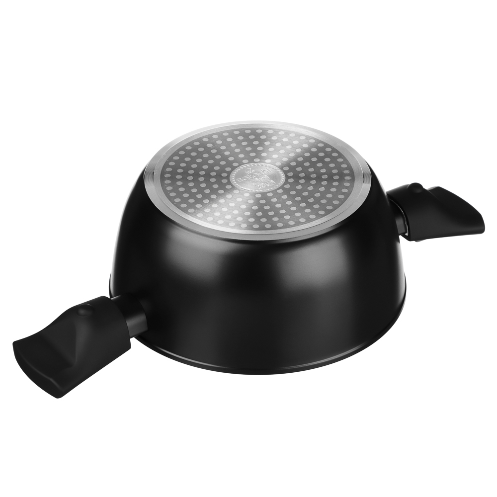 Набор посуды 19 предметов SATOSHI Оникс, кастрюли 20 см, 24 см, 28 см (2,3 л, 3,8 л, 5,7 л), ковш 16 см (1,3 л), сковорода 24 см, 28 см, индукция, арт.№ 846-749