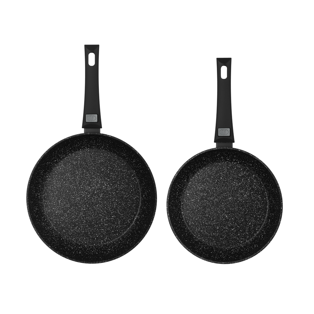 Набор посуды 19 предметов SATOSHI Оникс, кастрюли 20 см, 24 см, 28 см (2,3 л, 3,8 л, 5,7 л), ковш 16 см (1,3 л), сковорода 24 см, 28 см, индукция, арт.№ 846-749