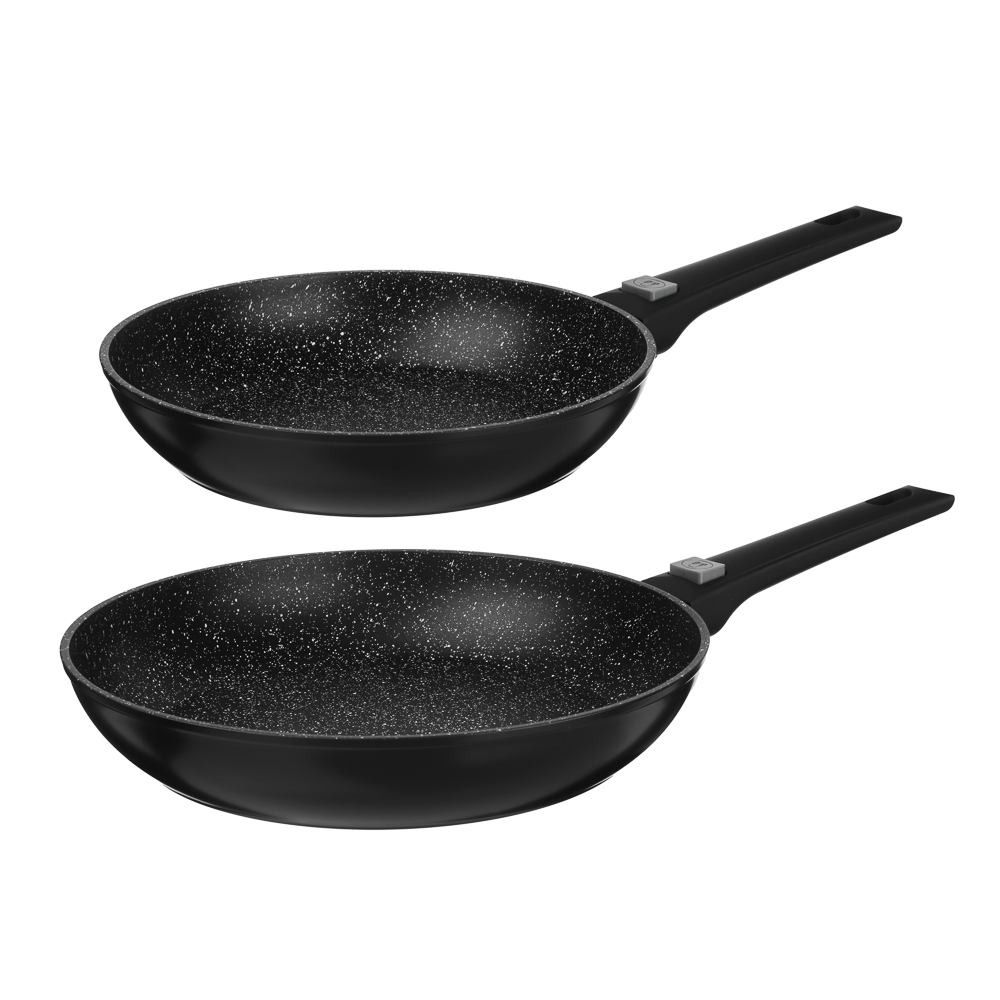 Набор посуды 19 предметов SATOSHI Оникс, кастрюли 20 см, 24 см, 28 см (2,3 л, 3,8 л, 5,7 л), ковш 16 см (1,3 л), сковорода 24 см, 28 см, индукция, арт.№ 846-749