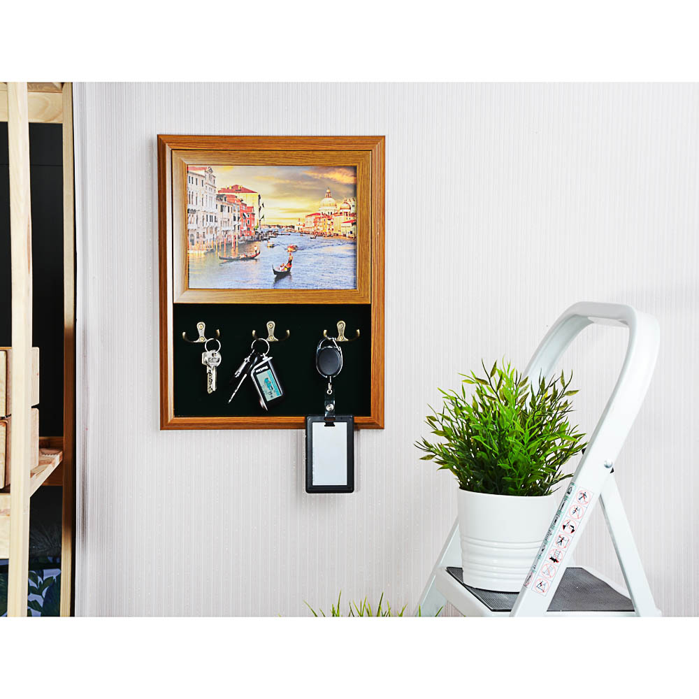 LADECOR Ключница открытого типа, 6 крючков, 29х38х3см, пластик, 2 дизайна, арт.№ 510-170