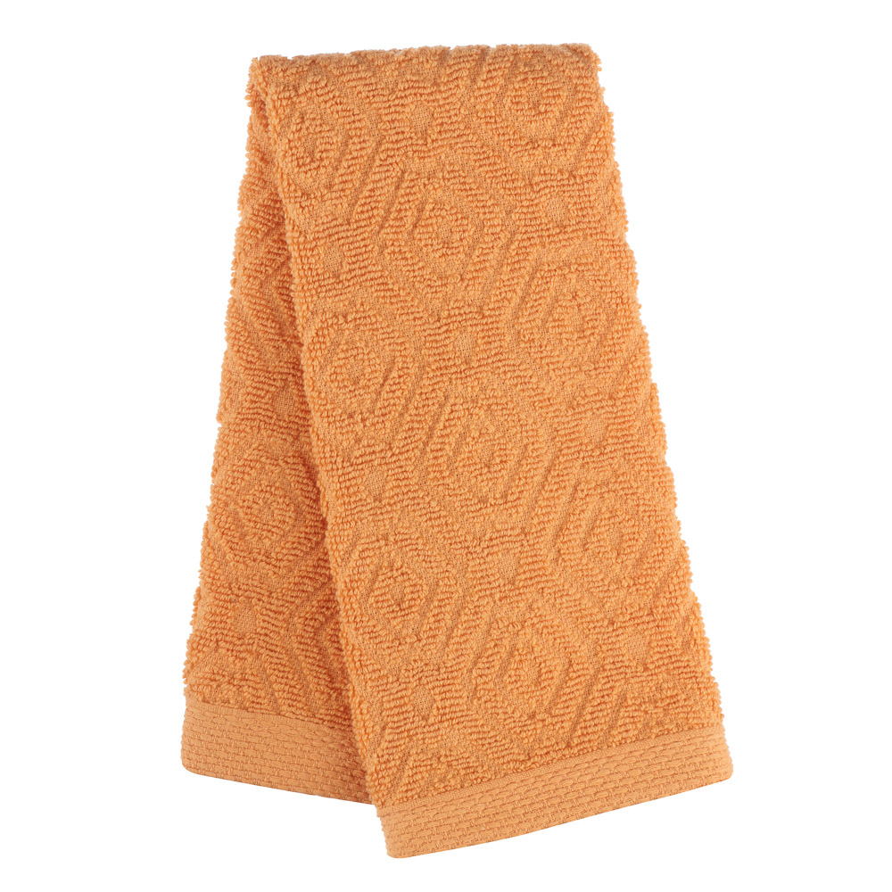 Полотенце кухонное махровое, 30х50см, 100% хлопок, Spany, Mosaic, оранжевый, арт.№ 434-188