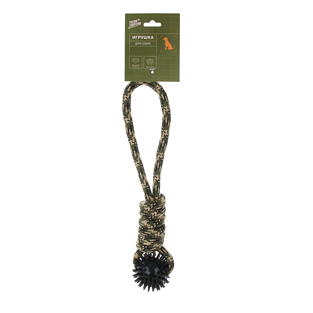Игрушка для собак тм VETTA, грейфер, хаки, хлопок, ТПР, 35см, арт.№ 273-590
