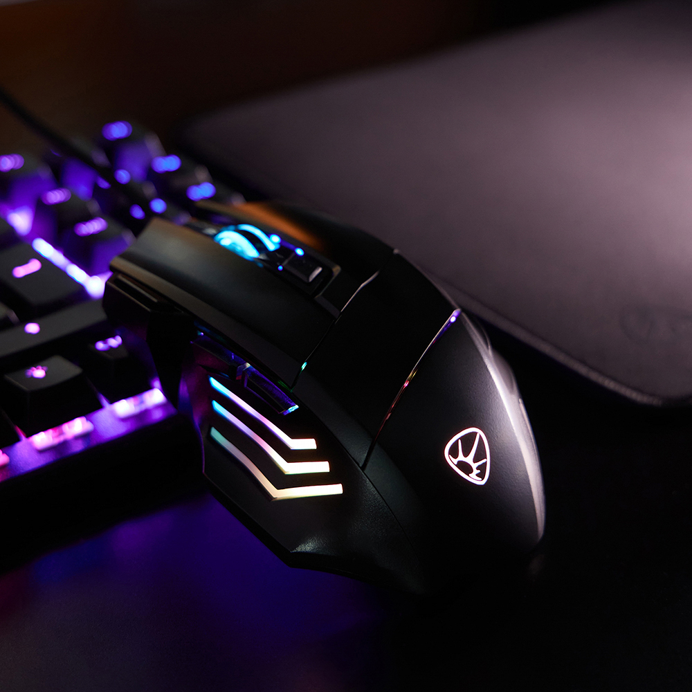 BY Игровая мышь проводная Machinegun 7000dpi,7D,A725F,RGB,220см, арт.№ 405-050