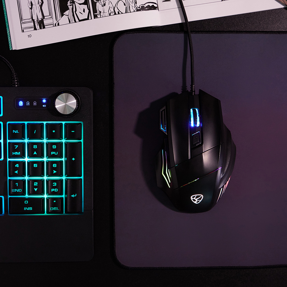 BY Игровая мышь проводная Machinegun 7000dpi,7D,A725F,RGB,220см, арт.№ 405-050