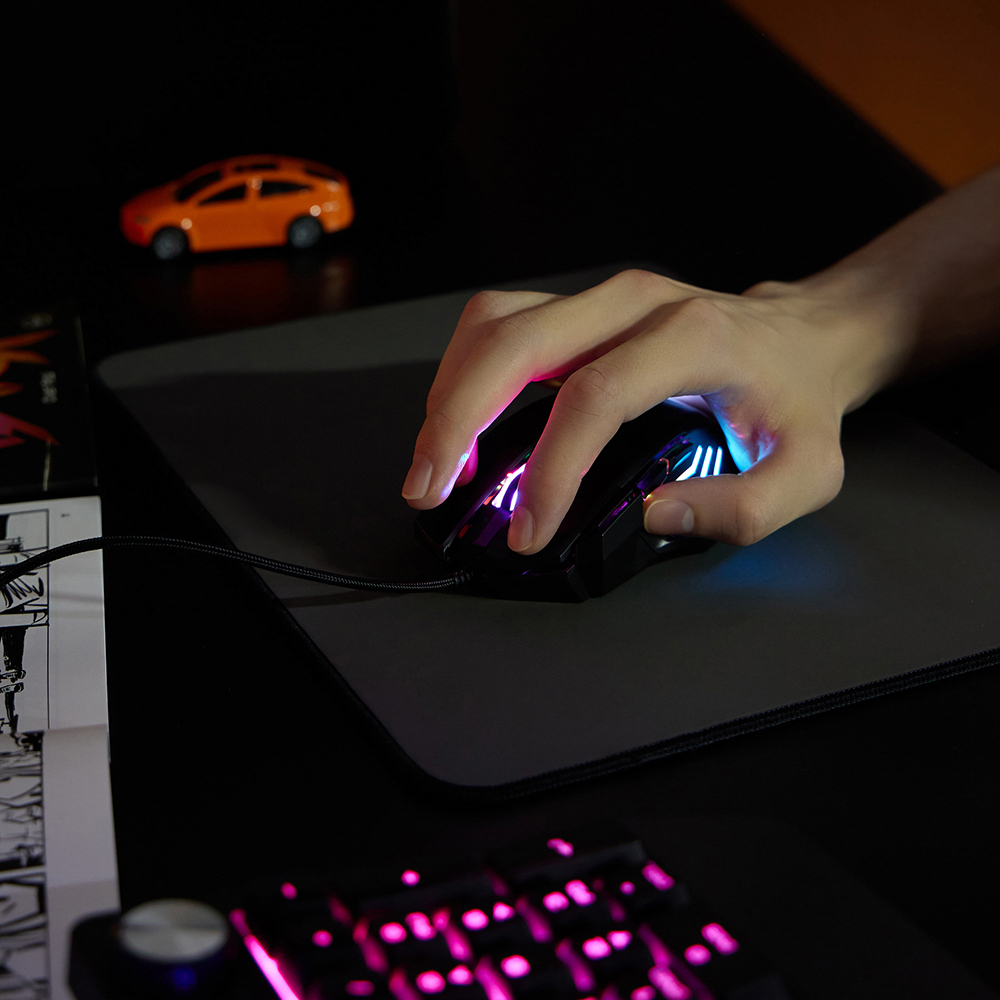 BY Игровая мышь проводная Machinegun 7000dpi,7D,A725F,RGB,220см, арт.№ 405-050