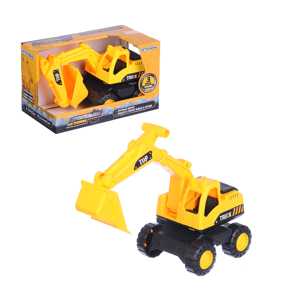 ИГРОЛЕНД Машина в виде строительной техники, ABS, 10х10х19см, 3 дизайна, арт.№ 292-181
