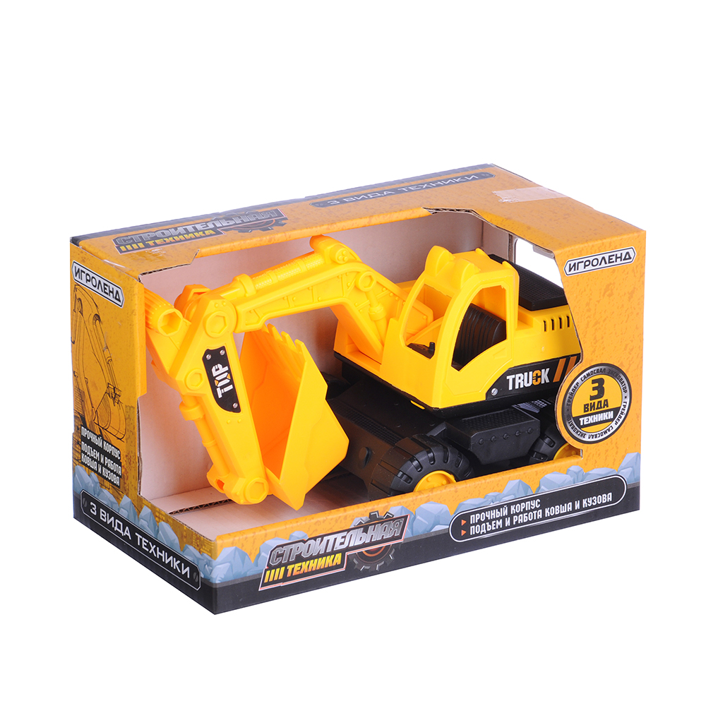 ИГРОЛЕНД Машина в виде строительной техники, ABS, 10х10х19см, 3 дизайна, арт.№ 292-181