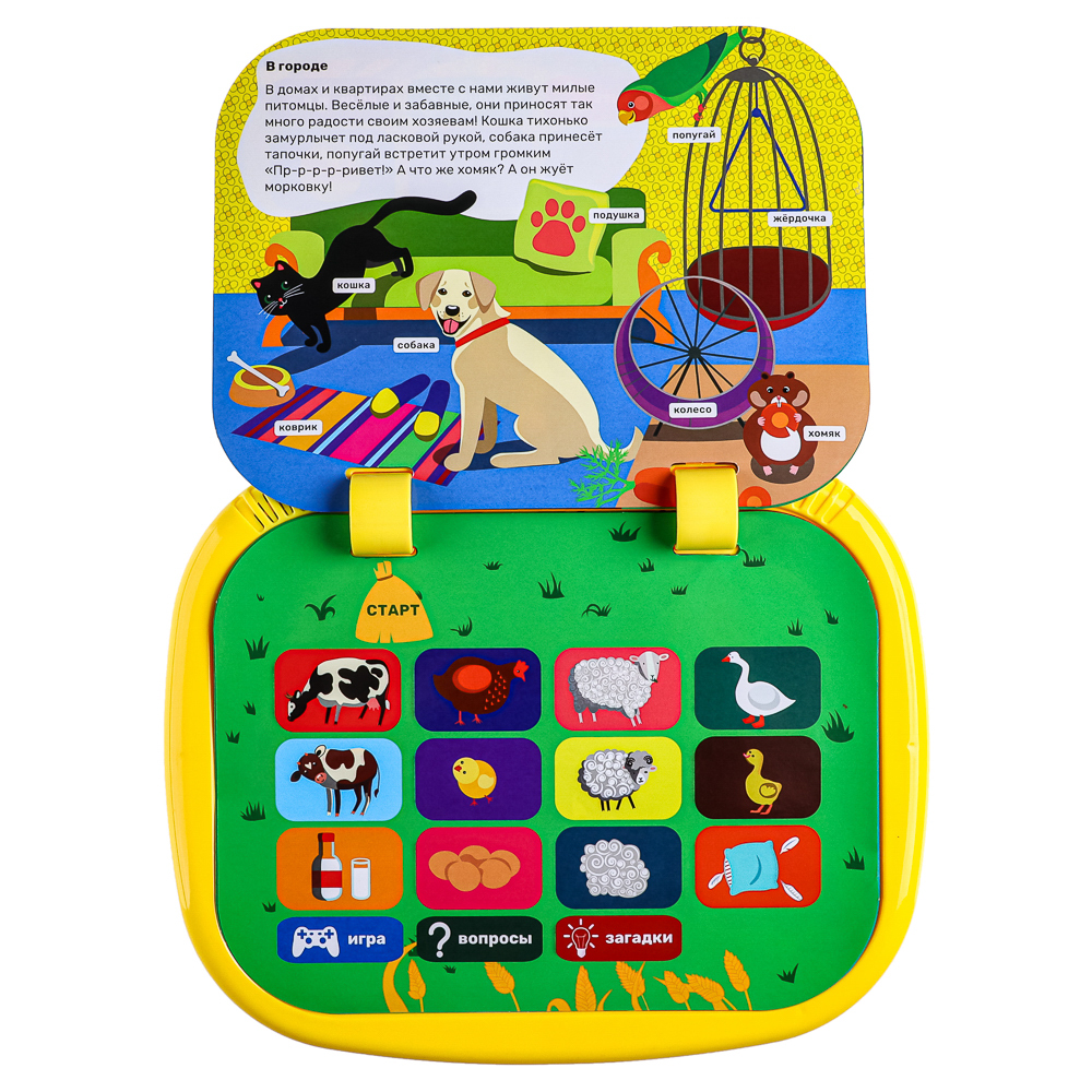 ИГРОЛЕНД Книга-планшет, звук, 3ААА, ABS, 19х23х3,2см, 2 дизайна, арт.№ 272-680