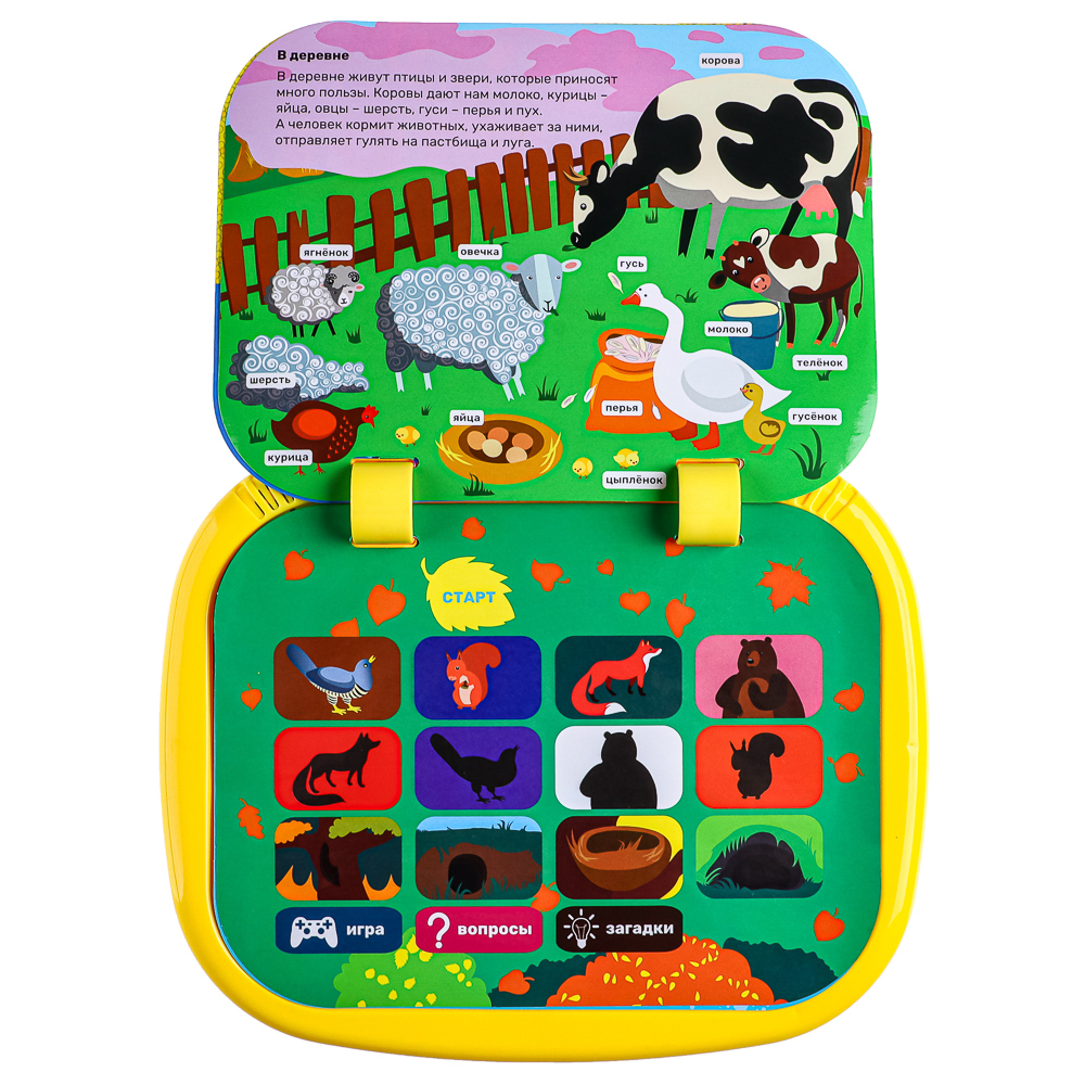 ИГРОЛЕНД Книга-планшет, звук, 3ААА, ABS, 19х23х3,2см, 2 дизайна, арт.№ 272-680