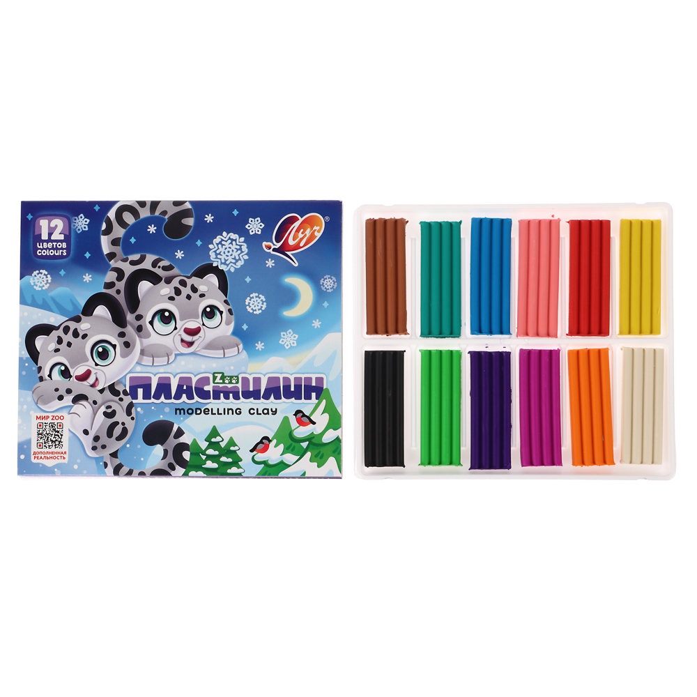 Пластилин "ZOO" 12 цв., к/к, арт.№ 239-102