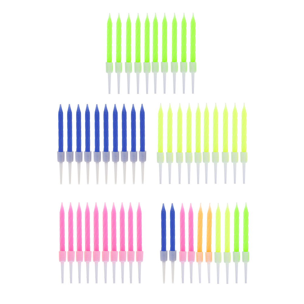 Fntastic Набор свечей для торта, 10 шт, 5,7 см х 5 мм, парафин, пластик, микс, арт.№ 506-249